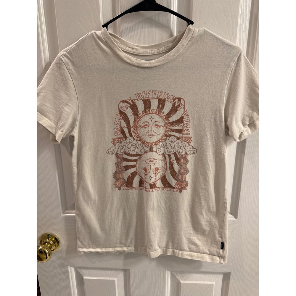 Vans Kids XS Same Day Different Vibe Celestial Sun Moon Graphic T-Shirt Cream
